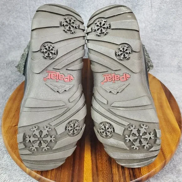 Pajar Canada Ava Winter Boots Womens 7 Black Suede Leather Faux Fur Snow Lace Up - Picture 8 of 9